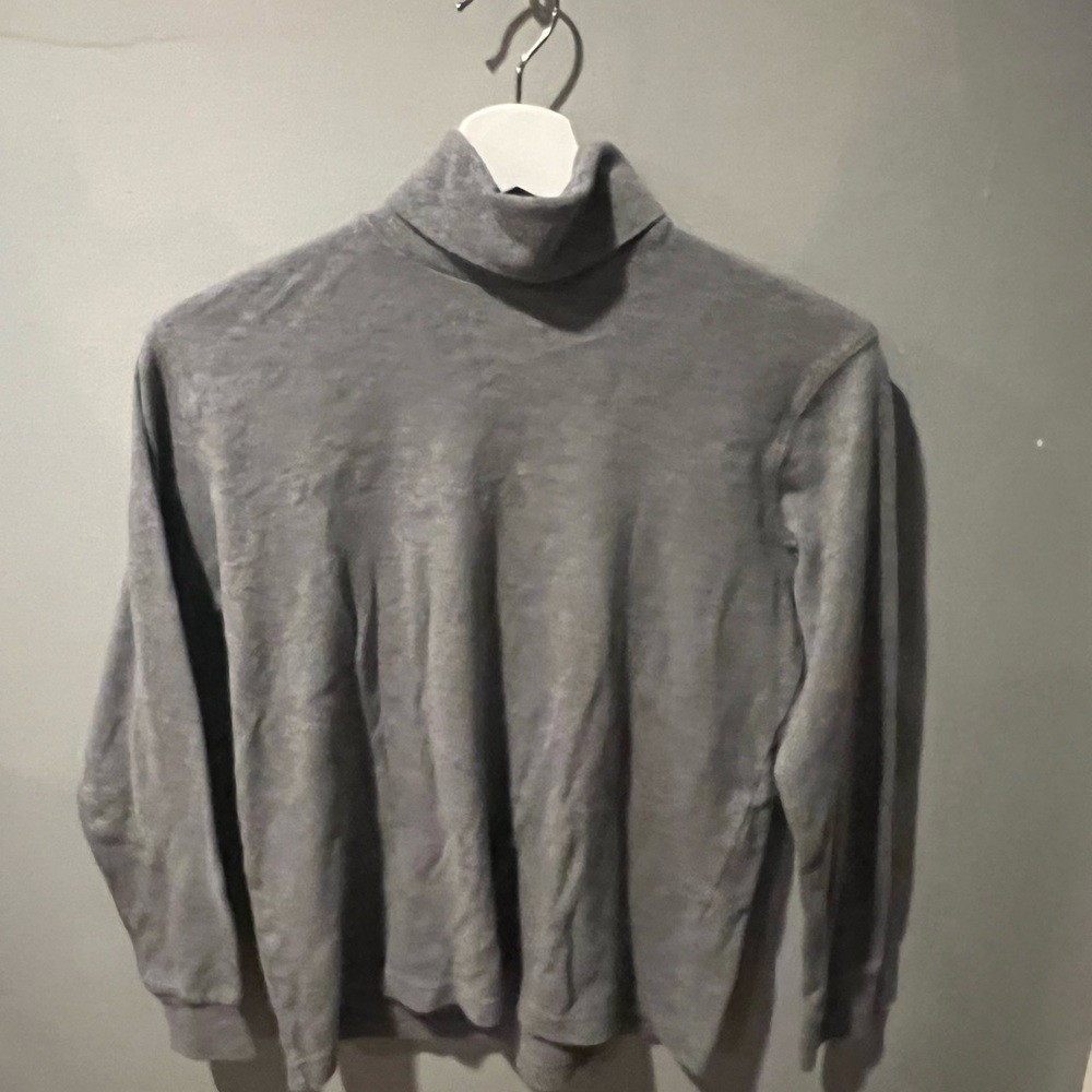 Karen Scott Gray Long Sleeve Turtleneck Sweater